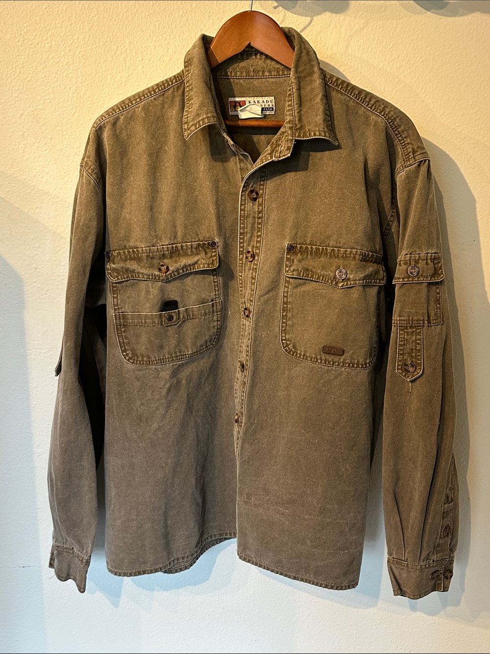 KAKADU Australia Men's Brown Canvas Utility Shirt Jacket - Outdoor Workwear L